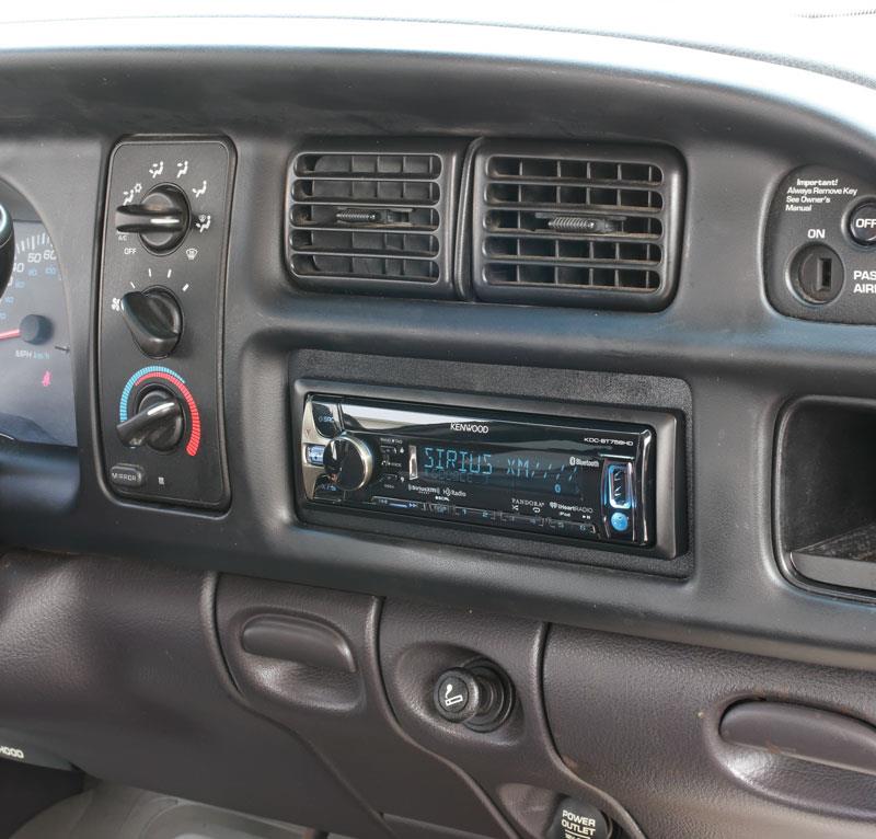 Kenwood KDC-BT758HD receiver installed in 2001 Ram
